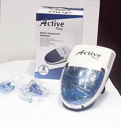 جهاز استنشاق ضاغط (Active Italy) مع العبوة وملحقات جلسات الاستنشاق