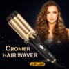 f4a836df-e112-4e7f-a783-7e4d9b2e4b8b.jpg مكواة تجعيد الشعر الثلاثية Cronier باللون الأسود والذهبي